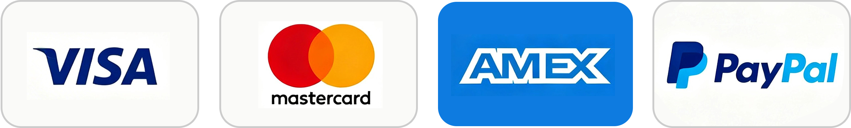 Accepted payment methods: Apple Pay, Google Pay, Visa, Mastercard, AMEX, PayPal